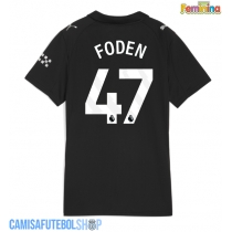 Camisa de time de futebol Manchester City Phil Foden #47 Replicas 2º Equipamento Feminina 2025-26 Manga Curta